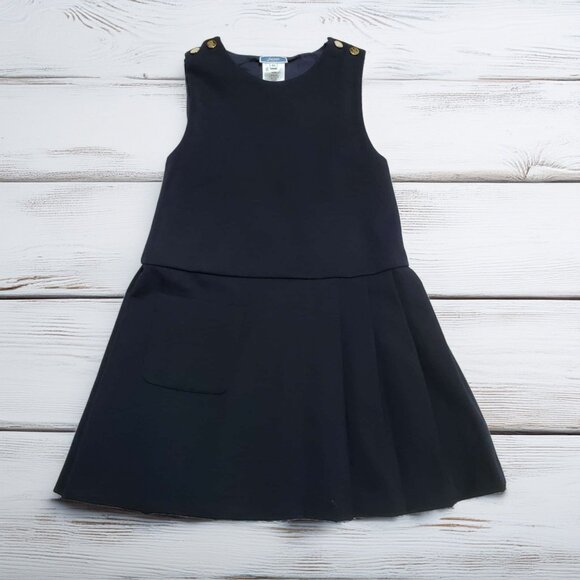 Jacadi Paris Navy Blue Pinafore Dress Size 8A 128cms - Picture 1 of 5